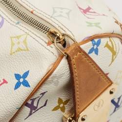 Pre Owned Louis Vuitton White/Multicolor Monogram Canvas Speedy 30 Bag