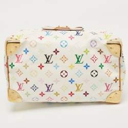 Pre Owned Louis Vuitton White/Multicolor Monogram Canvas Speedy 30 Bag