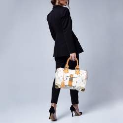 Pre Owned Louis Vuitton White/Multicolor Monogram Canvas Speedy 30 Bag
