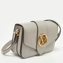 Pre Owned Louis Vuitton Grey Leather LV Pont 9 Bag