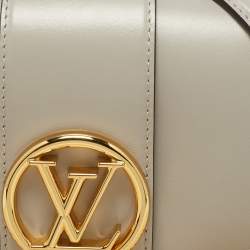 Pre Owned Louis Vuitton Grey Leather LV Pont 9 Bag