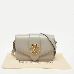 Pre Owned Louis Vuitton Grey Leather LV Pont 9 Bag