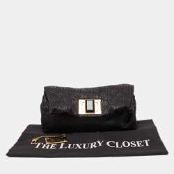 Pre Owned Louis Vuitton Black Shimmering Monogram Jacquard Limited Edition Altair Clutch