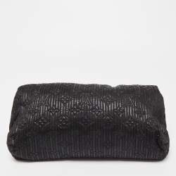 Pre Owned Louis Vuitton Black Shimmering Monogram Jacquard Limited Edition Altair Clutch