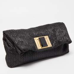 Pre Owned Louis Vuitton Black Shimmering Monogram Jacquard Limited Edition Altair Clutch