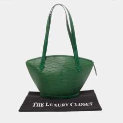 Pre Owned Louis Vuitton Borneo Green Epi Leather Saint Jacques PM Tote