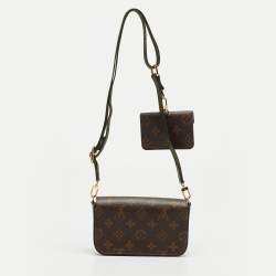 Pre Owned Louis Vuitton Khaki Monogram Canvas Félicie Strap & Go