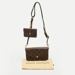 Pre Owned Louis Vuitton Khaki Monogram Canvas Félicie Strap & Go