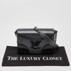 Pre Owned Louis Vuitton Anthracite Nacre/Black Epi Leather Twist MM Bag