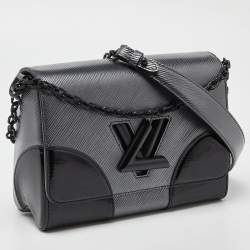 Pre Owned Louis Vuitton Anthracite Nacre/Black Epi Leather Twist MM Bag