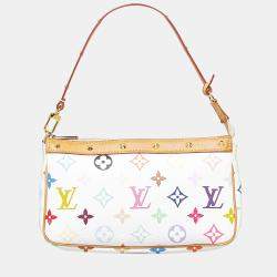 Pre Owned Louis Vuitton White Monogram Multicolore Pochette Accessoires