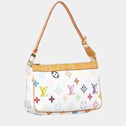 Pre Owned Louis Vuitton White Monogram Multicolore Pochette Accessoires