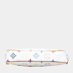Pre Owned Louis Vuitton White Monogram Multicolore Pochette Accessoires