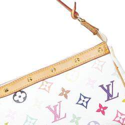 Pre Owned Louis Vuitton White Monogram Multicolore Pochette Accessoires