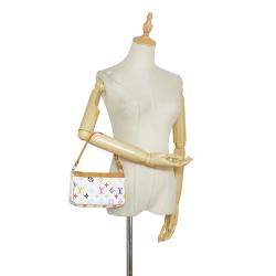 Pre Owned Louis Vuitton White Monogram Multicolore Pochette Accessoires