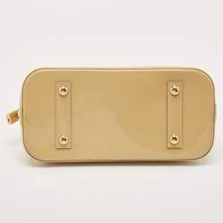 Pre Owned Louis Vuitton Citrine Monogram Vernis Alma PM Bag