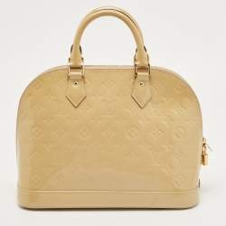Pre Owned Louis Vuitton Citrine Monogram Vernis Alma PM Bag