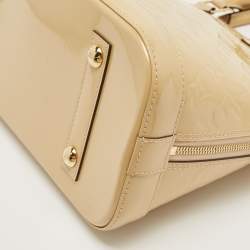 Pre Owned Louis Vuitton Citrine Monogram Vernis Alma PM Bag