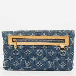 Pre Owned Louis Vuitton Blue Monogram Denim Pochette Clutch