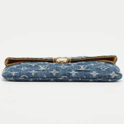 Pre Owned Louis Vuitton Blue Monogram Denim Pochette Clutch