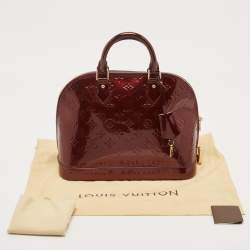 Pre Owned Louis Vuitton Rouge Fauviste Monogram Vernis Alma PM Bag