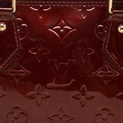 Pre Owned Louis Vuitton Rouge Fauviste Monogram Vernis Alma PM Bag