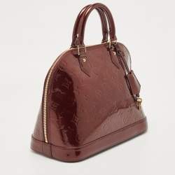 Pre Owned Louis Vuitton Rouge Fauviste Monogram Vernis Alma PM Bag