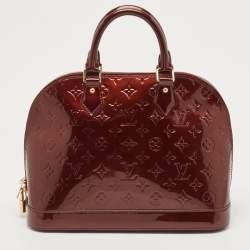 Pre Owned Louis Vuitton Rouge Fauviste Monogram Vernis Alma PM Bag