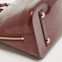 Pre Owned Louis Vuitton Rouge Fauviste Monogram Vernis Alma PM Bag