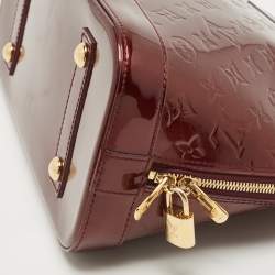 Pre Owned Louis Vuitton Rouge Fauviste Monogram Vernis Alma PM Bag