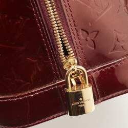 Pre Owned Louis Vuitton Rouge Fauviste Monogram Vernis Alma PM Bag