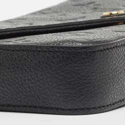 Pre Owned Louis Vuitton Black Monogram Empreinte Leather Pochette Felicie Bag