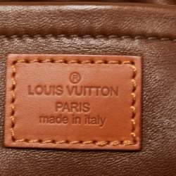 Pre Owned Louis Vuitton Orange Monogram Suede Onatah Fleurs GM Bag