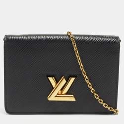 Louis Vuitton Black Epi Leather Twist Belt Wallet On Chain Louis Vuitton