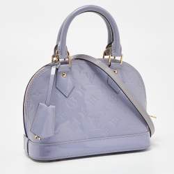 Pre Owned Louis Vuitton Lilac Monogram Vernis Alma BB Bag