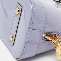 Pre Owned Louis Vuitton Lilac Monogram Vernis Alma BB Bag
