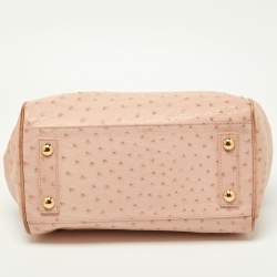 Pre Owned Louis Vuitton Poudre Ostrich Limited Edition Frame Speedy Bag