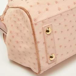Pre Owned Louis Vuitton Poudre Ostrich Limited Edition Frame Speedy Bag
