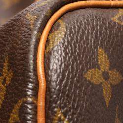 Pre Owned Louis Vuitton Brown Canvas 55 Keepall Bandouliere Duffel Bag
