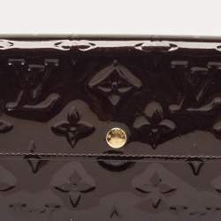 Pre Owned Louis Vuitton Burgundy Monogram Vernis Sarah Wallet
