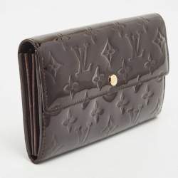 Pre Owned Louis Vuitton Burgundy Monogram Vernis Sarah Wallet
