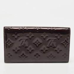 Pre Owned Louis Vuitton Burgundy Monogram Vernis Sarah Wallet