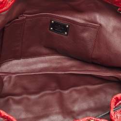 Pre Owned Louis Vuitton Red Monogram Vinyl and Canvas Squishy Bag
