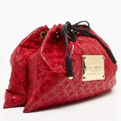 Pre Owned Louis Vuitton Red Monogram Vinyl and Canvas Squishy Bag