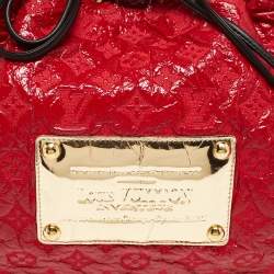 Pre Owned Louis Vuitton Red Monogram Vinyl and Canvas Squishy Bag