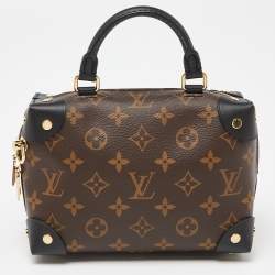 Pre Owned Louis Vuitton Coated Canvas and Leather Petite Malle Souple Bag