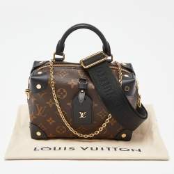 Pre Owned Louis Vuitton Coated Canvas and Leather Petite Malle Souple Bag