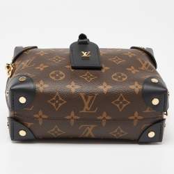 Pre Owned Louis Vuitton Coated Canvas and Leather Petite Malle Souple Bag