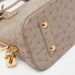 Pre Owned Louis Vuitton Grey Ostrich Alma BB Bag