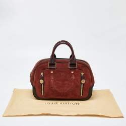 Pre Owned Louis Vuitton Brown Suede and Leather Havana Stamped Trunk GM Bag